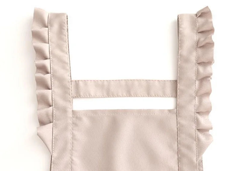 1Pcs Cute Korean Style Apron Female Nail Shop Kitchen Coffee Overalls Home Cooking Cleaning Sleeveless Apron
