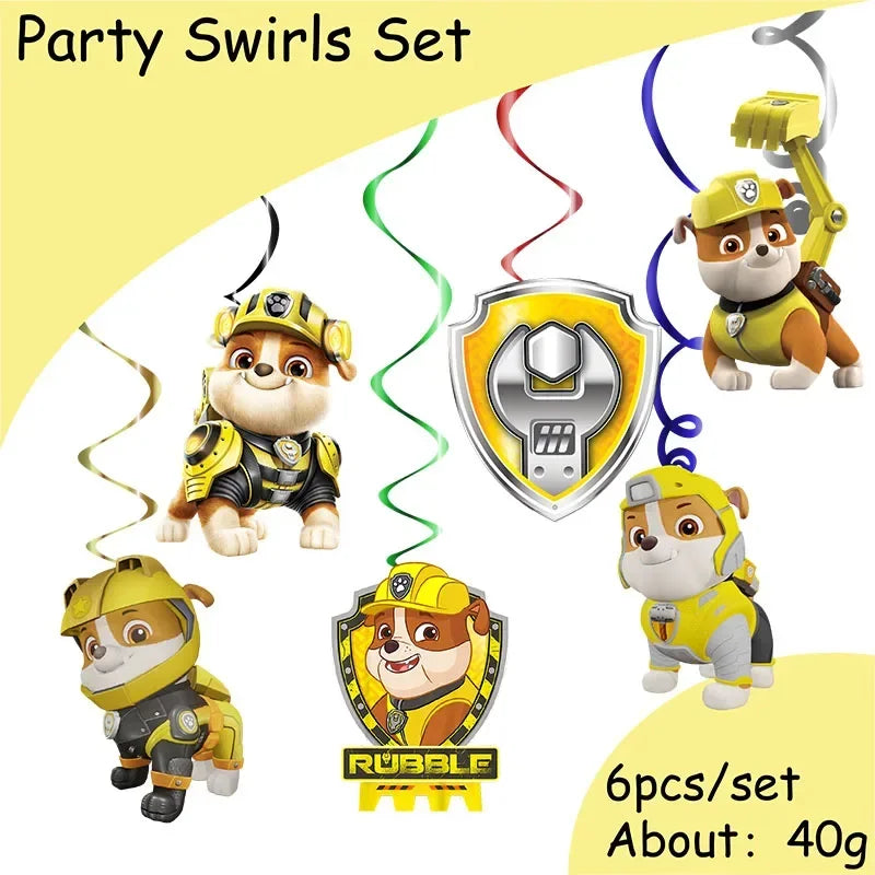 New Paw Patrol Birthday Decoration Dogs Rubble Disposable Tableware Cup Plate Tablecloth Baby Shower Kids Girl Boy Party Supplie