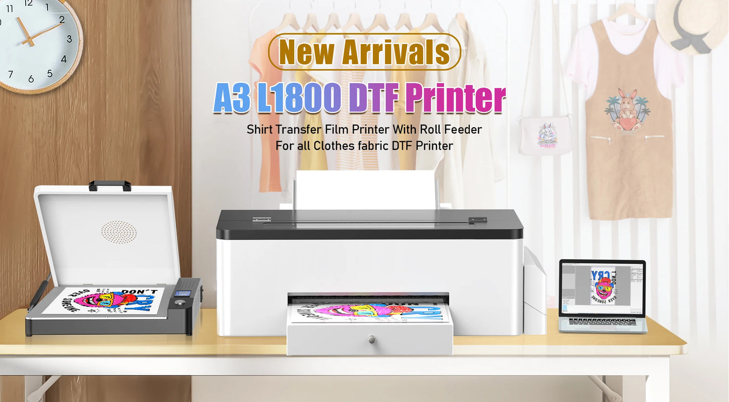 OYfame L1800 impresora dtf A3 Directly To Film dtf a3 textil printer for jeans hoodies clothes fabric tshirt printing machine A3