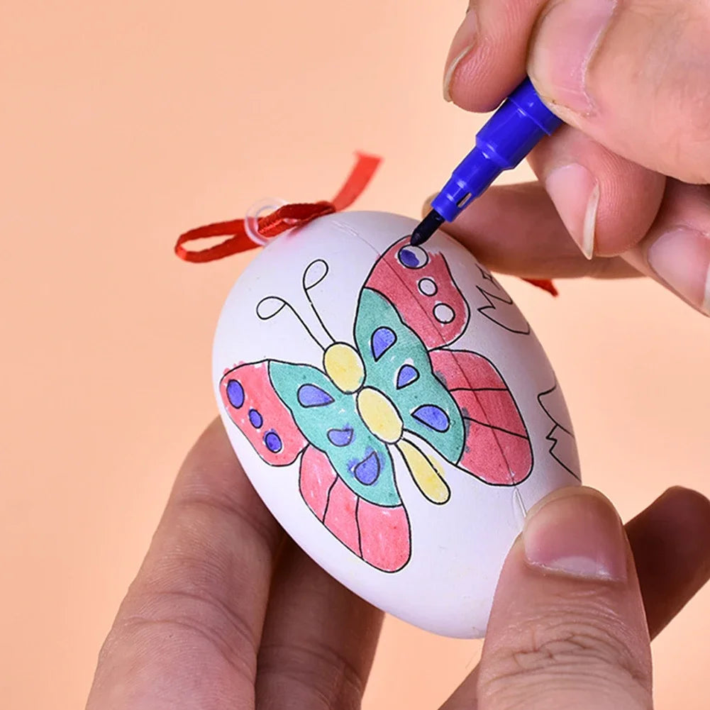 12Pcs Easter Egg Tree Pedant Foam Eggs Hanging Ornaments Easter Home Decoration 2024 Holiday Party Supplies Kids Gifts