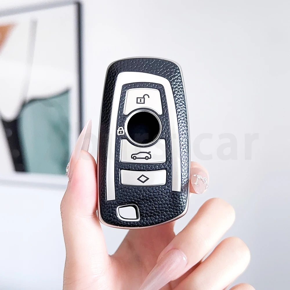 TPU Leather Car Smart Key Fob Case Cover for BMW 3 4 5 Series 320i 530i 550i F20 F21 F30 F31 F25 F01 F02 Shell Holder Protector
