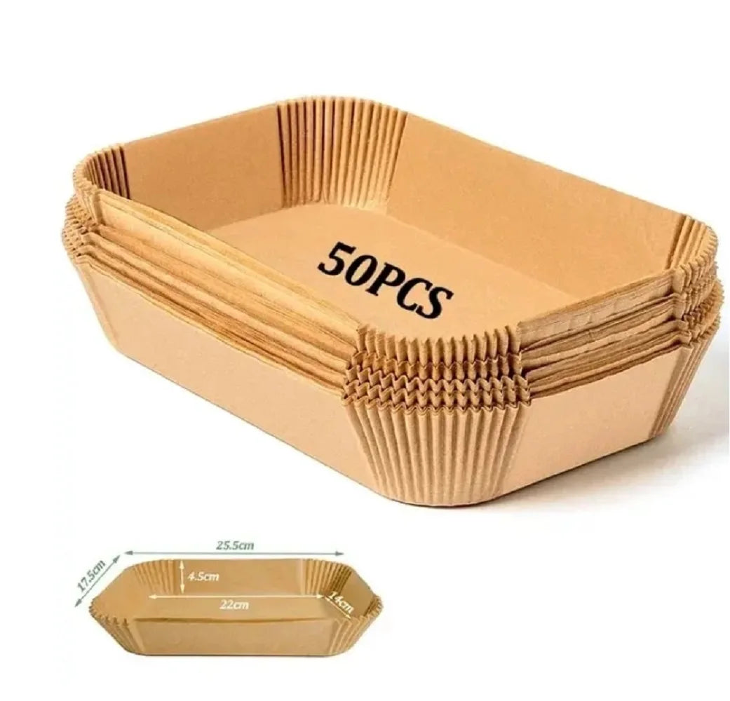 50/100pcs Disposable Air Fryer Paper Non-Stick Kitchen Baking Airfryer Mat Oilproof Micro-wave Barbecue Pad Baking Paper