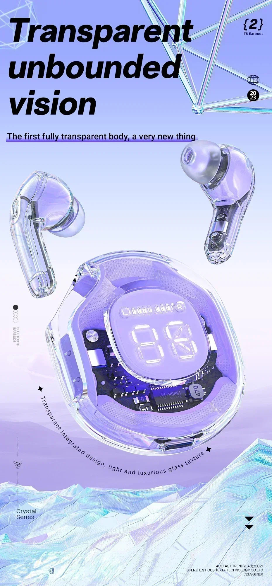 NEW T8 TWS Wireless Earphone Bluetooth 5.3 Headphones Sport Gaming Headsets Noise Reduction Earbuds Bass Touch Control for Phone