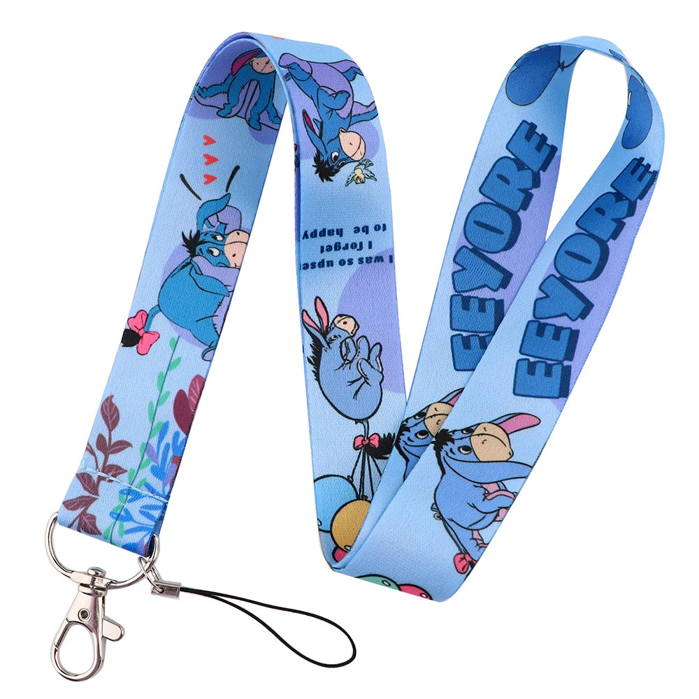 KKZ004 Mickey&Minnie Stitch Lanyard For Keys Keychain Badge Holder ID Credit Card Pass Hang Rope Lariat Phone Charm Gift