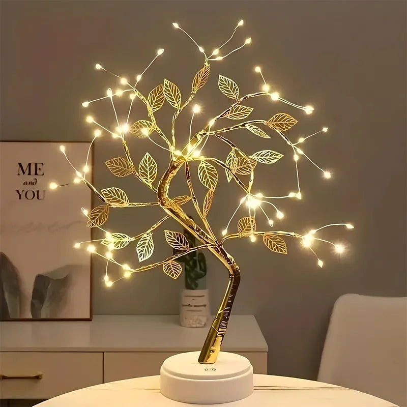 LED Table Lamp Tree Flower Blossom Fairy Light Night Lights DIY Artificial Christmas Creative Lighting Decoration
