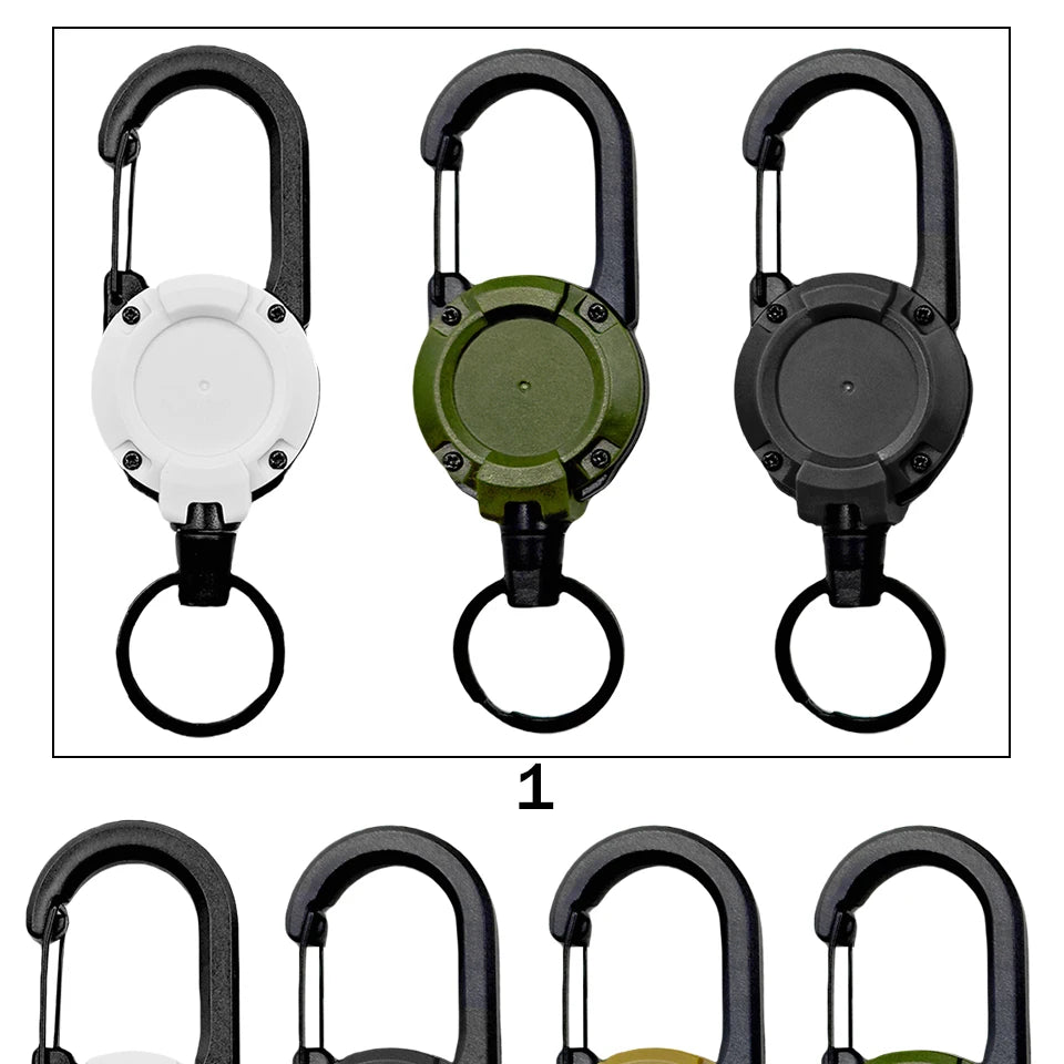 1/3Pcs Automatic Retractable Wire Rope Antitheft Easy-to-pull Buckle Rope Elastic Keychain Sporty Retractable Key Ring Anti Lost