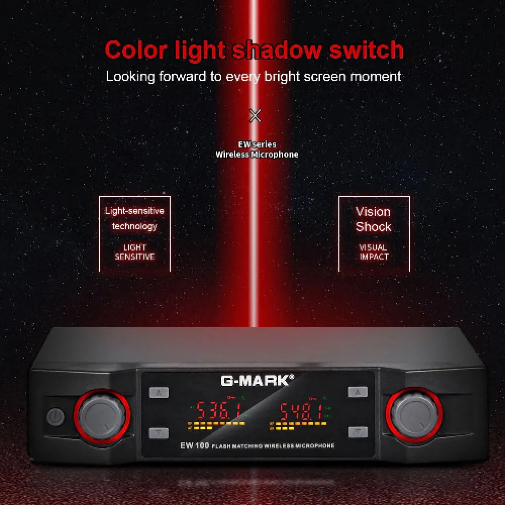 Wireless Microphon G-MARK EW100 Professional UHF Karaoke Handheld Mic Frequency Adjustable 50M For Party Show Stage Wedding
