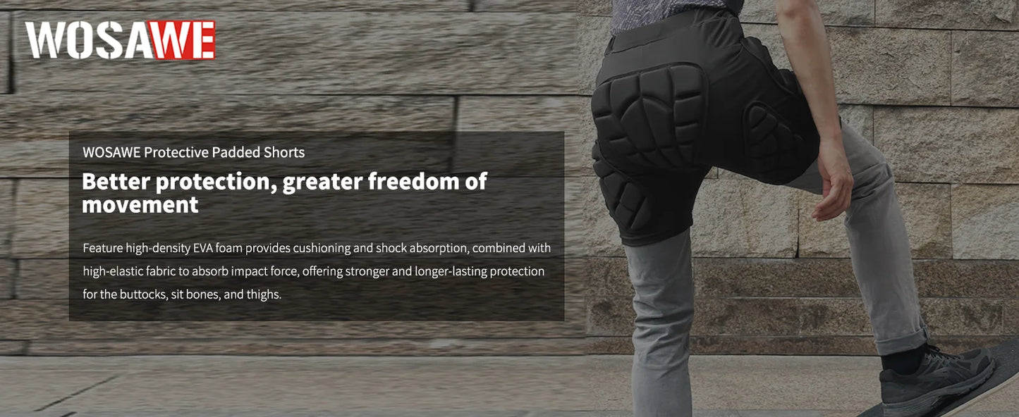 WOSAWE Motorcycle Shorts Skating Hip protector MTB Motocross Hip Paddeds Skiing Snowboard Shorts Protective Gear