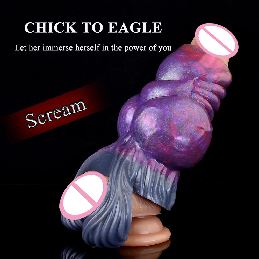 NNSX Animal Penis Sleeve Enlargement with Big Knot Silicone Fantasy Cock Sheath Adults Male Sex Toys for Couples