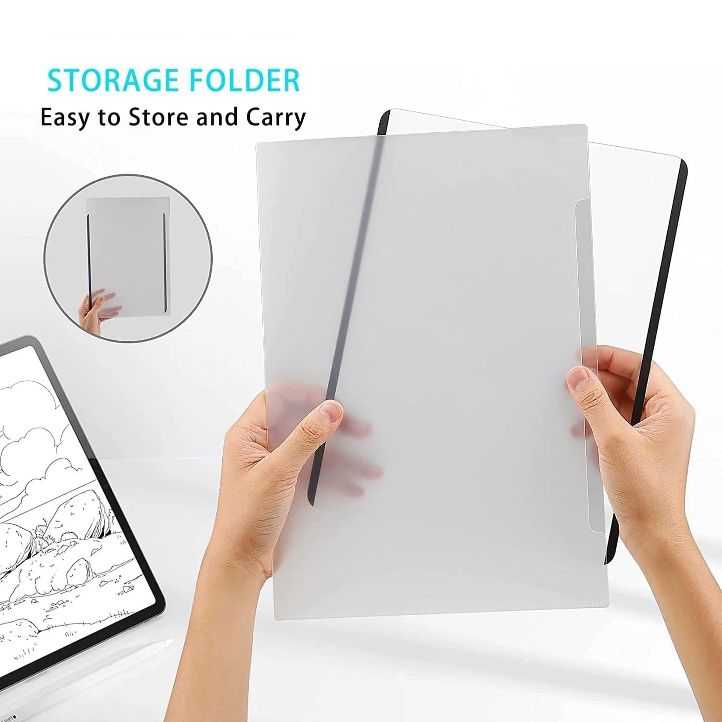 Paper Feel Reusable Magnetic Screen Protector For Samsung Galaxy Tab A9 A8 S6 Lite S7 S8 S9 FE Plus Matte Frosted Writing Film