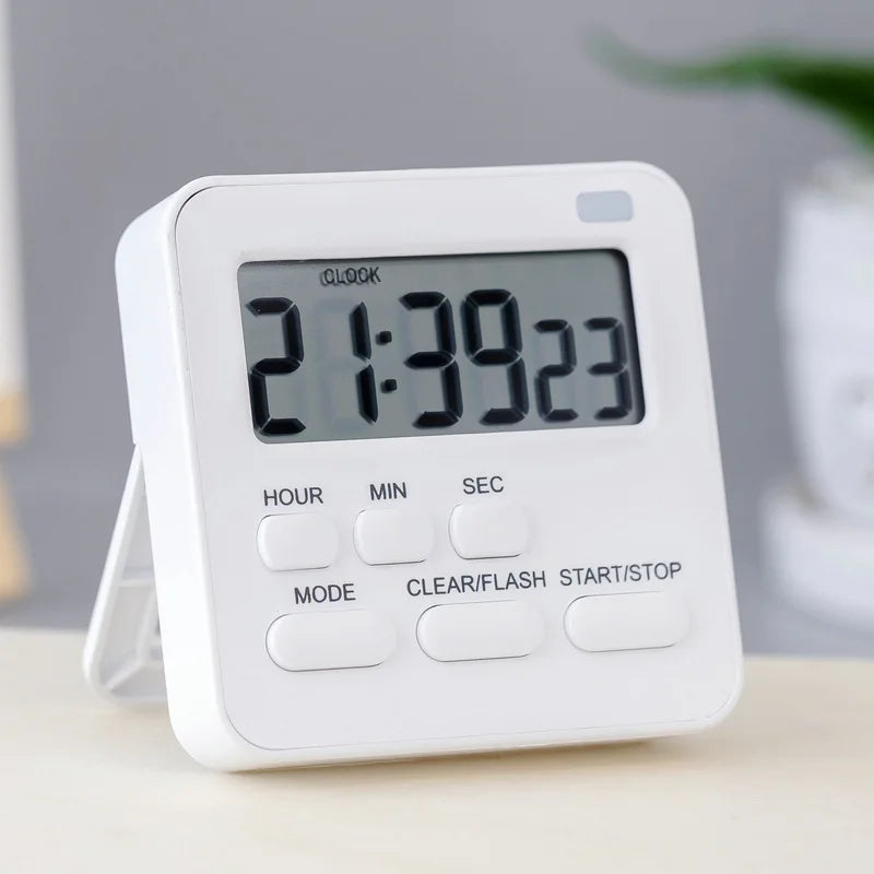 Portable Mini Digital Clock with Flashing Light Timer Cooking Kitchen Sport Study Game with Magnetic Countdown Alarm Clock 2023