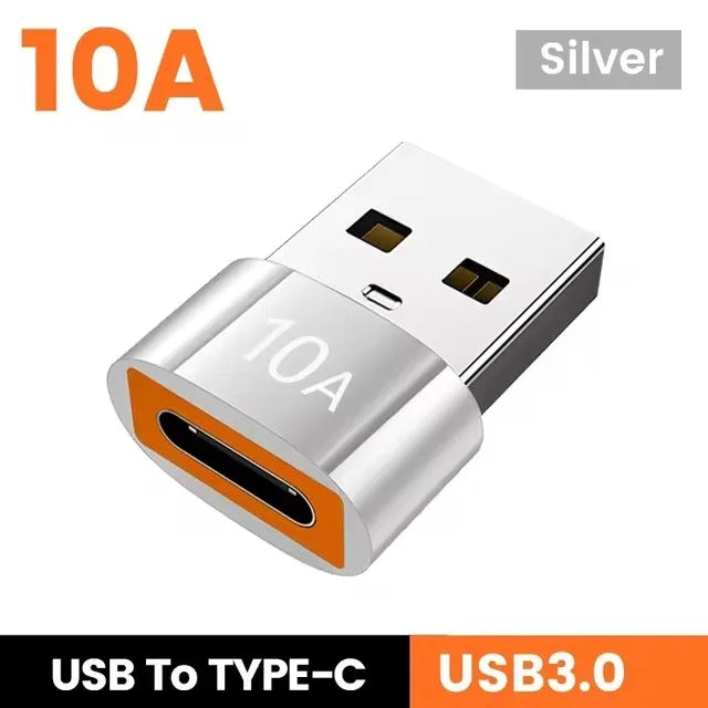 10A OTG Type C Female to USB A Male USB 3.0 to Type-C Converter Fast Charging Data Adapter for Laptop Xiaomi Samsung Oneplus