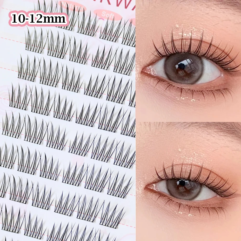No Glue Needed Idol False Eyelashes Large Capacity 7-9mm Self Adhesive Eyelashes DIY Lash Extension Korean Makeup Cluster Lashes