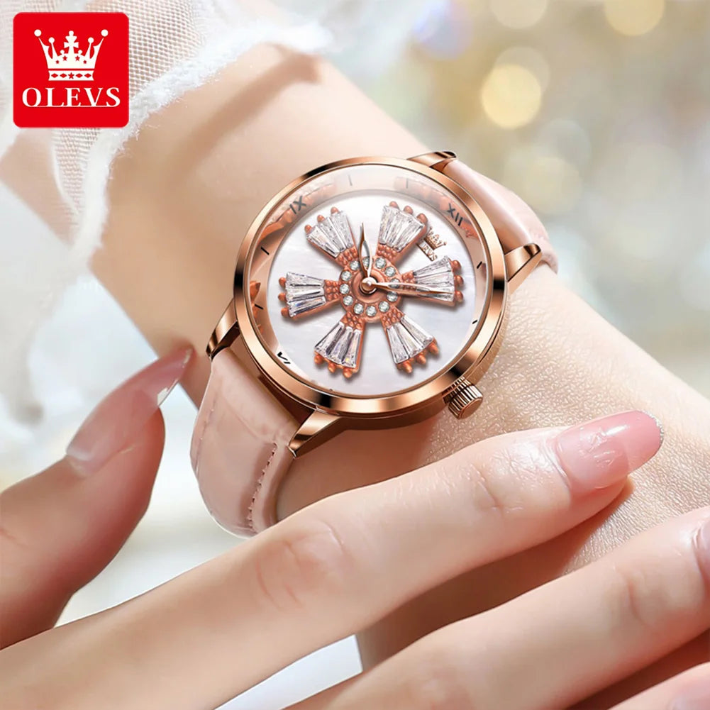 OLEVS A WOMEN'S Quartz Watch with a Rotating Dial 5579