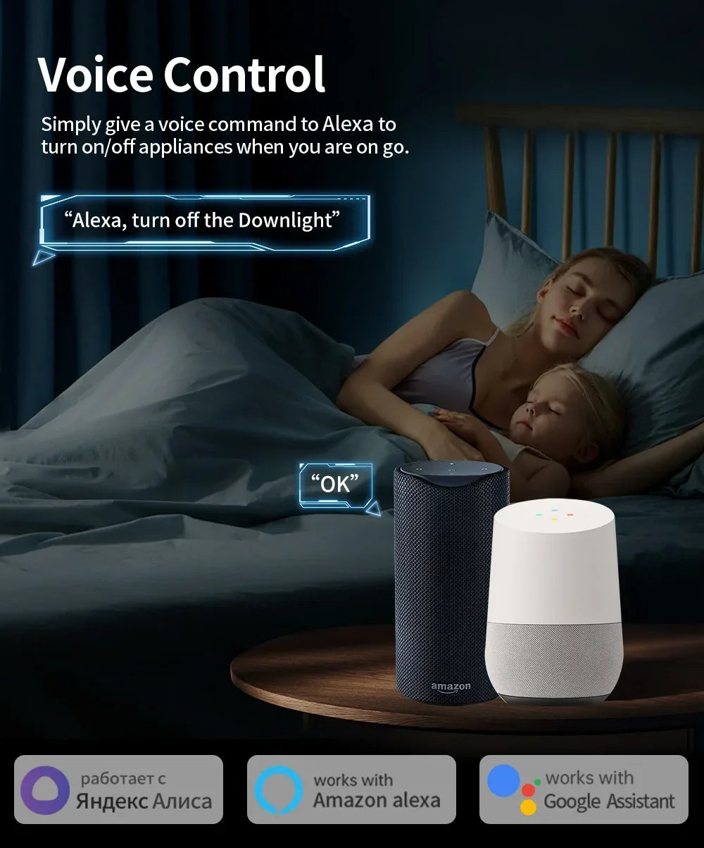 TNCE Tuya Smart Home Socket WiFi/Zigbee 16/20A EU Plug Outlet Remote Control Timer Power Monitor Support Voice Google Home Alexa