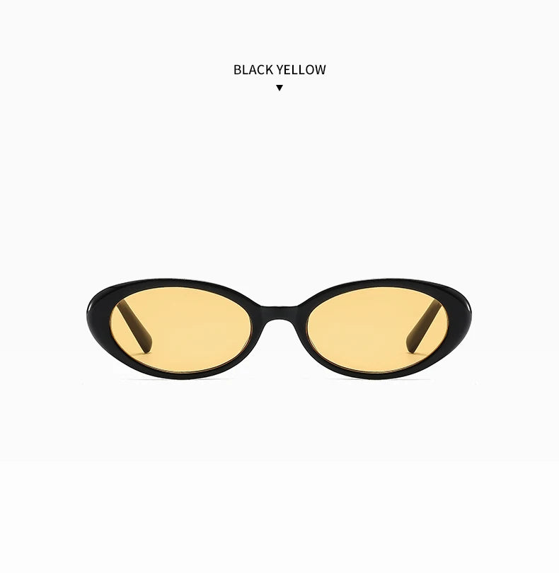 New Women's Retro Oval Sunglasses Black Small Frame Fashion Brand Trendy Hot Points Sun Glasses Female Lady Goggle UV400