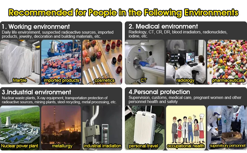 Portable Geiger Counter Nuclear Radiation Detector Personal Dosimeter X-ray γ-ray β-ray Radioactivity Tester Marble Detector