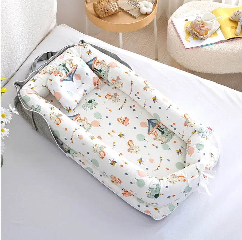 New Baby Nest Playpen Bed Newborn Crib Cushion Bassinet Stroller Fence with BagTravel Portable