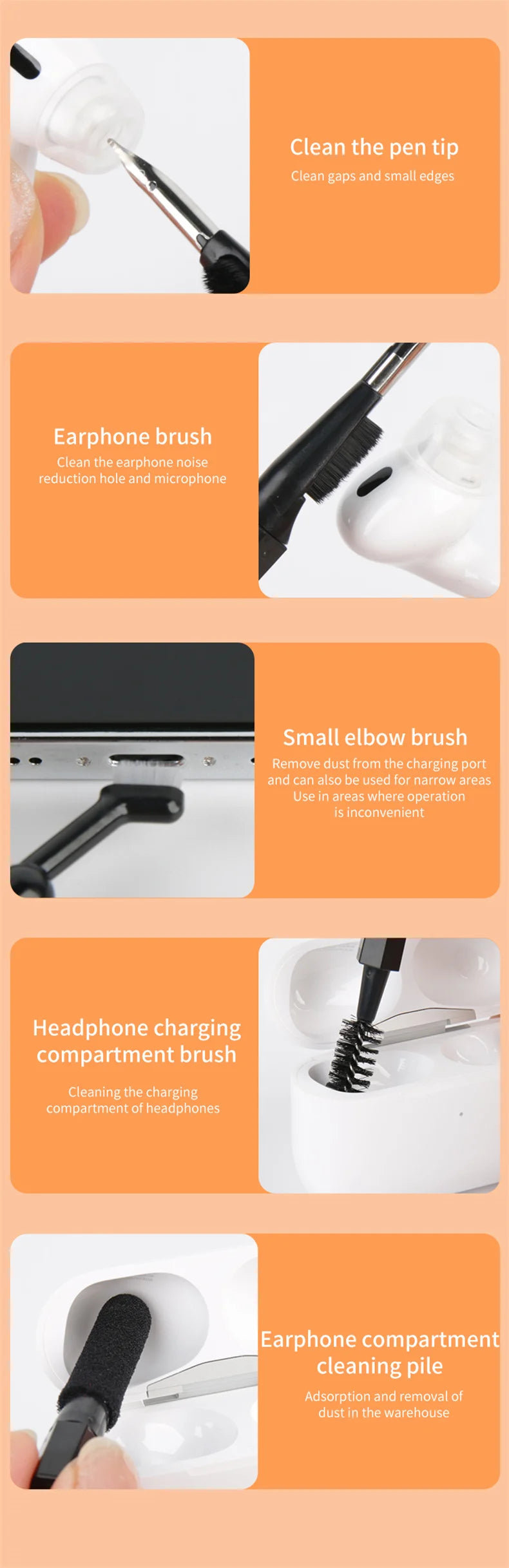 20in1 Digital cleaning kit for iPhone tablet, AirPod screen cleaner, headphone cleaning stick, computer keyboard cleaning brush