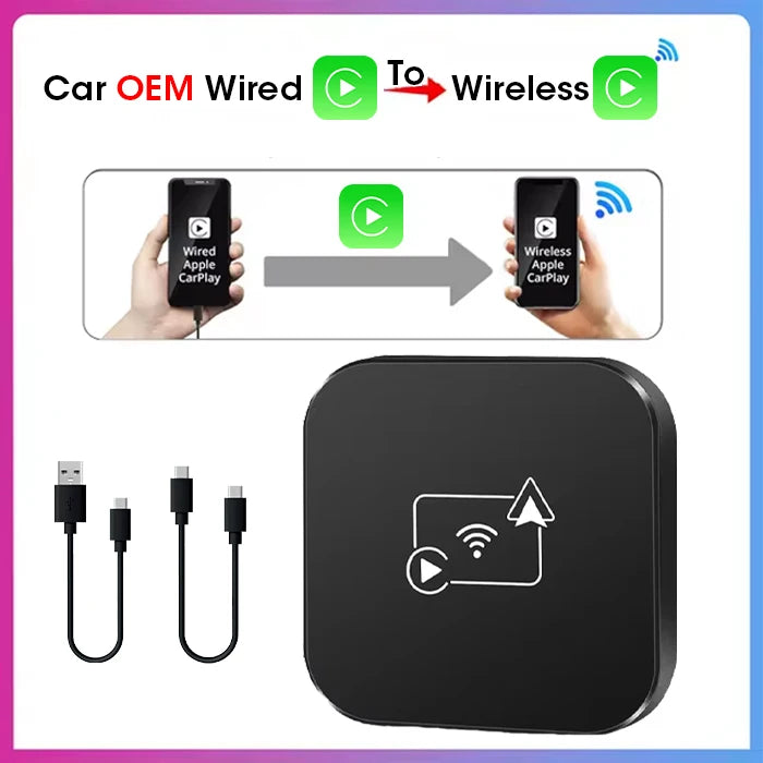 Mini Box Wired to Wireless CarPlay and Android Auto Wireless Adapter Spotify For Toyota Mazda Nissan Camry Audi Ford Kia Hyundai