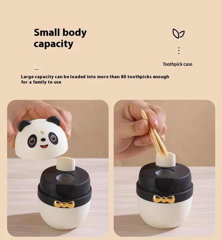 1pc Toothpick Box Household Panda Creative Toothpick Canister Toothpick Jar Toothpick Bucket Floss Box Cotton Swab Storage Box