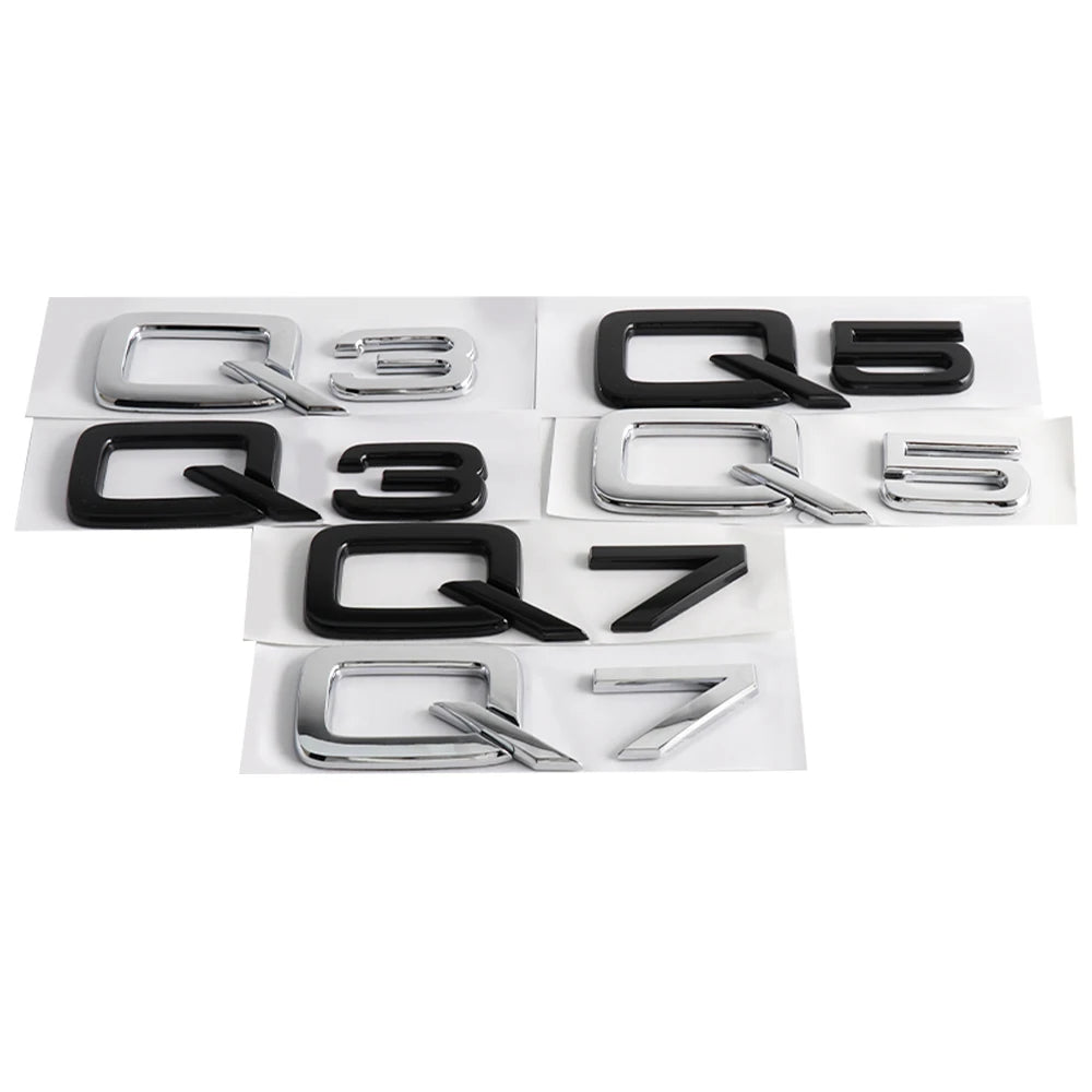 ABS Letter Badge Car Body Rear Trunk Sticker Decoration Accessories For Audi Q3 Q5 Q7 V6T A4 A1 A5 S5 A6 V6T S8 V8T Car Styling