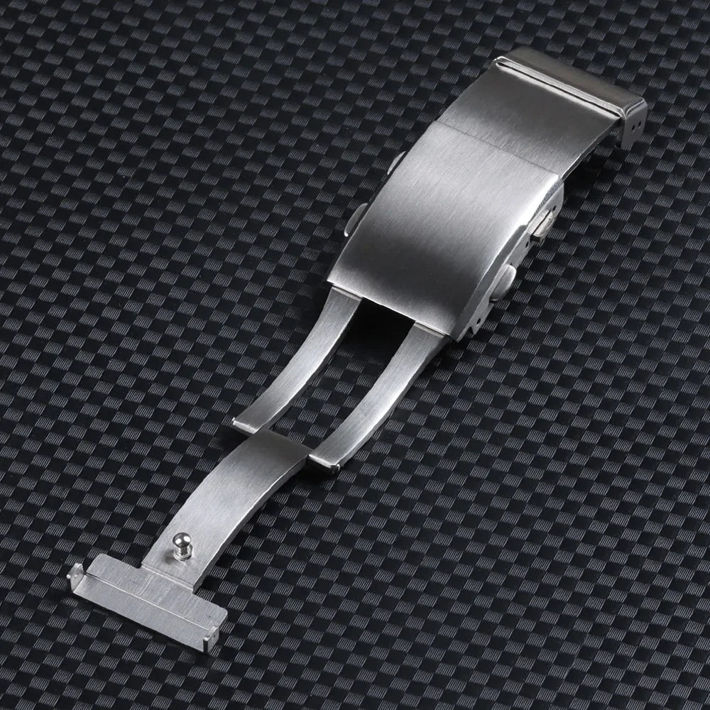 316L Stainless Steel Watch Clasp 18mm 20mm 22mm Brushed Silver Folding Safety Milled Clasp Replacement Deployant Watch Buckle