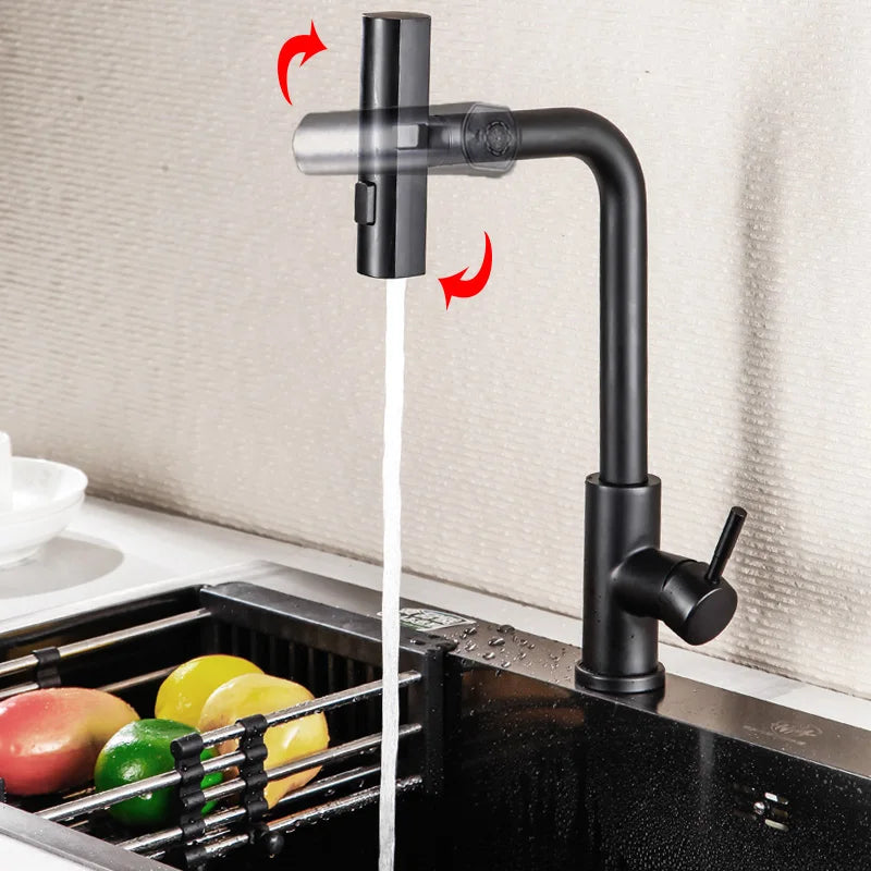 Baokemo stainless steel pull down water tap Single Handle sink three-in-one Hot And Cold kitchen faucet