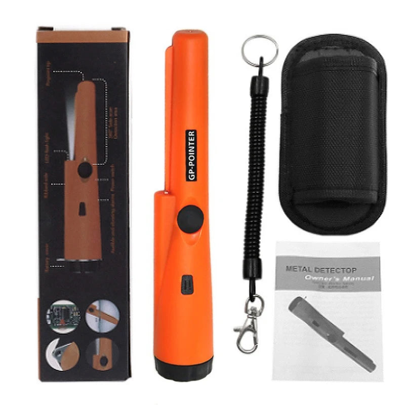 Metal Detector Outdoor Adventure Handheld Metal Detector Pinpointer Finder Waterproof 360° Side Scan Metal Detector Rod