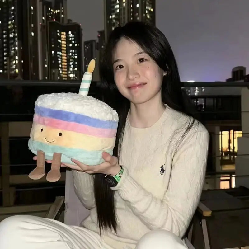 New Birthday Cake Jelly Cat Plush Toy Doll Cake Cloth Puppet Cute Fun Shop Soothing The Doll Valentine'S Festival Birthday Gift