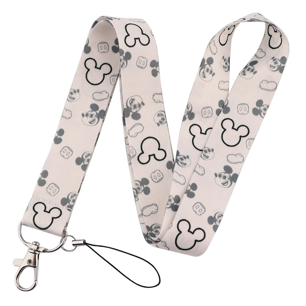 KKZ004 Mickey&Minnie Stitch Lanyard For Keys Keychain Badge Holder ID Credit Card Pass Hang Rope Lariat Phone Charm Gift