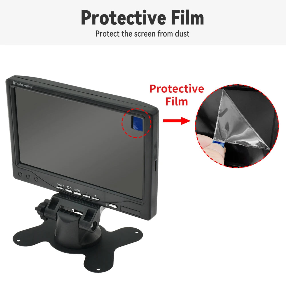 Parking Universal Car Rear View Camera with Monitor For Truck Bus 7 HD Screen 1024*600 Assistance Waterproof Security