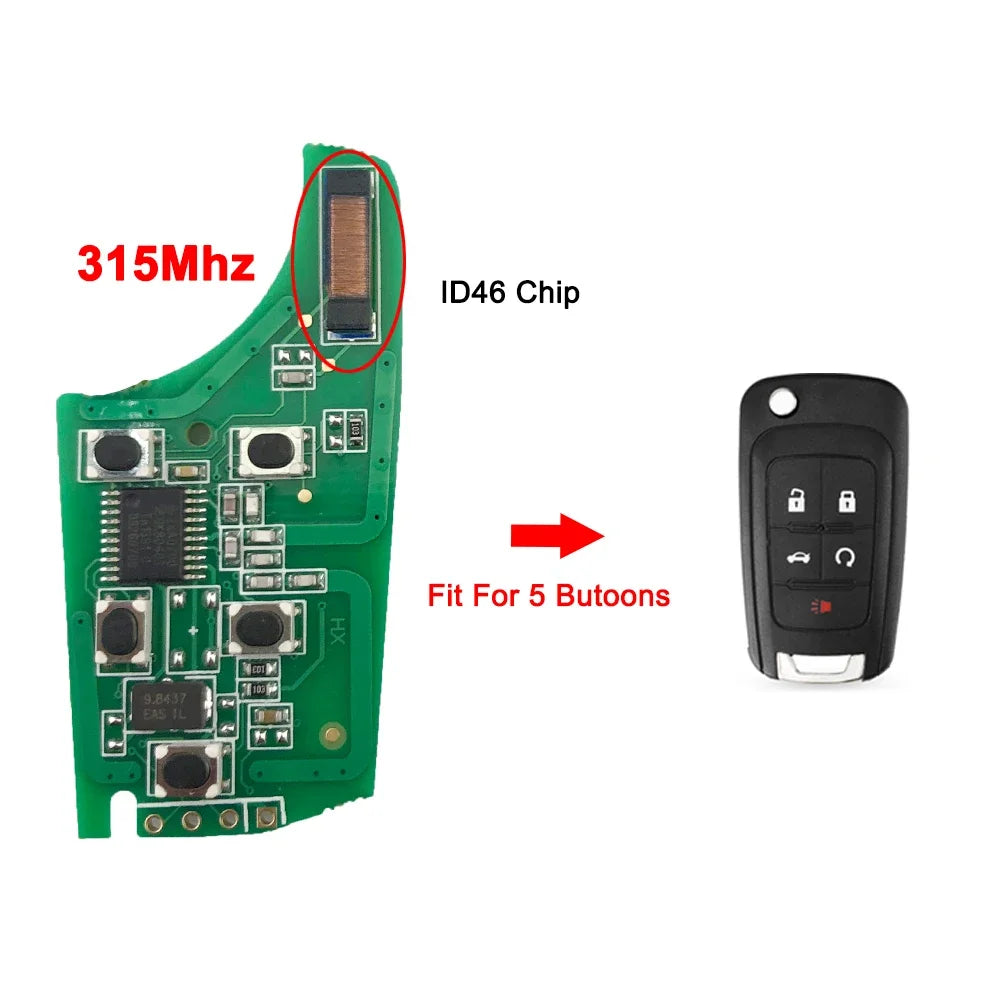YIQIXIN 315/433MHz ID46 Chip Remote Car Key Circuit Board For Chevrolet Cruze Spark Camaro Aveo Malibu Opel Buick 2/3/4 Buttons