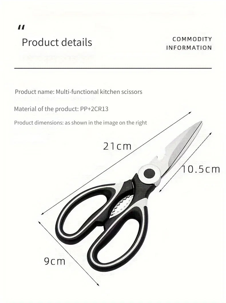 Multifunctional kitchen scissors Household fish cutting meat scissors Stainless steel scissors