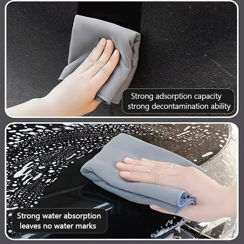 1pc Suede Double-sided Absorbent Traceless Reusable Glass Cleaning Cloth For Windows, Cars, Kitchen, Mirrors