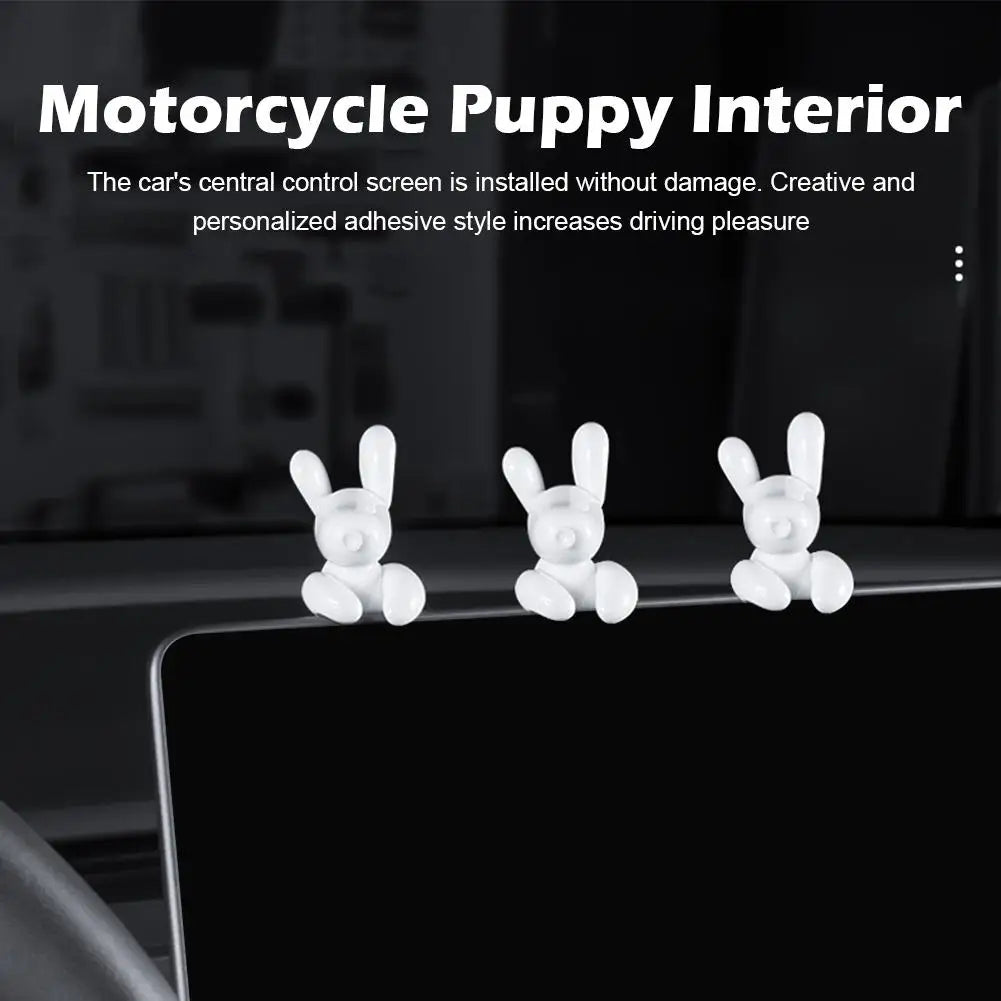 Car Cartoon Mini Puppy Dog PVC For Tesla Model 3/Y And New Model3 Highland Central Control Screen Automotive Interior Decoration