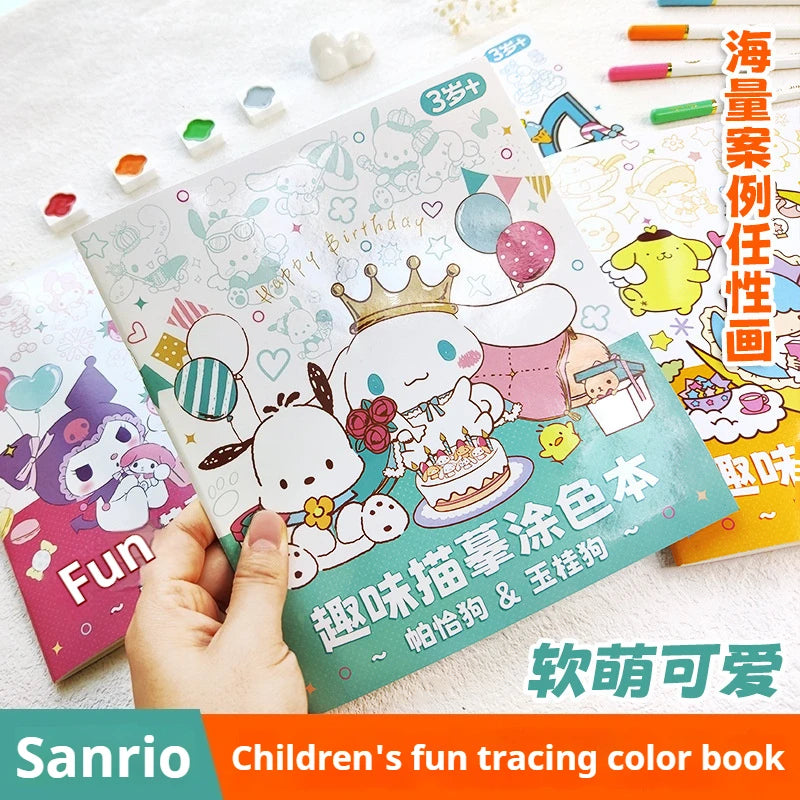 New Sanrio Kuromi Painting Notebook Children'S Sketching Coloring Copy Notebook Elementary School Cartoon Anime Line Draft