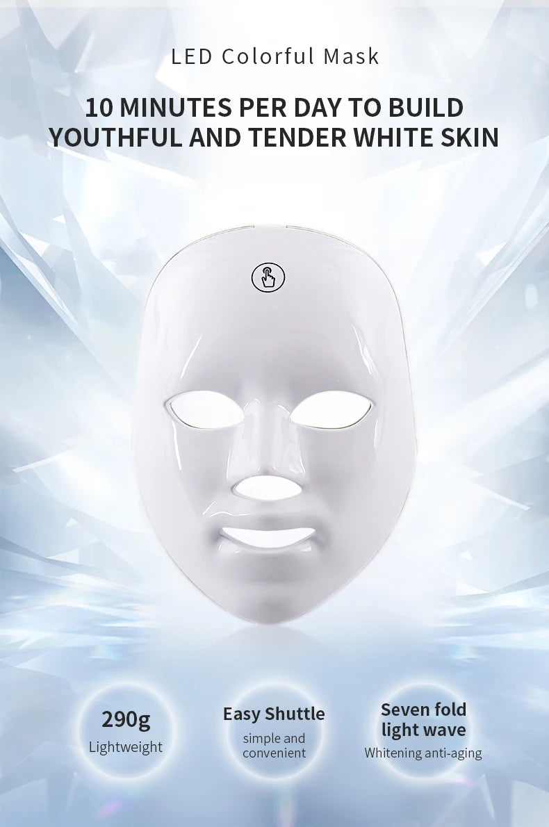 LED Facial Mask Red Light Therapy Photon Anti-Acne Wrinkle Removal Skin Rejuvenation Whitening Spa Mask Face Beauty Devices