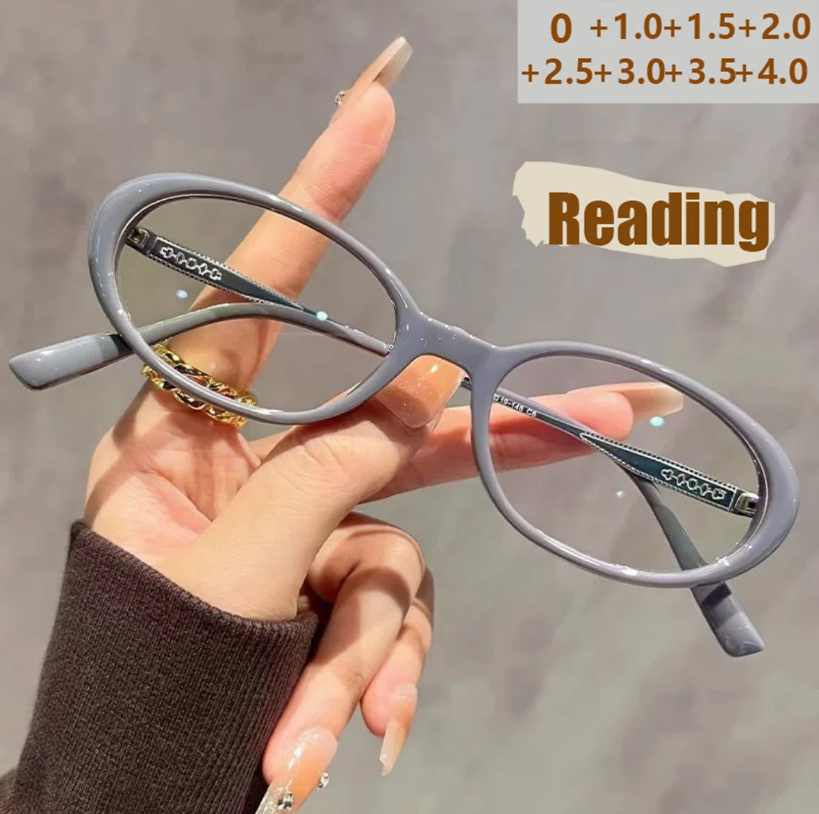 New Oval Thick Frame Reading Glasses Literary Simple Blue Light Anti-blue Light Elderly Glasses Reading Glasses JH5002