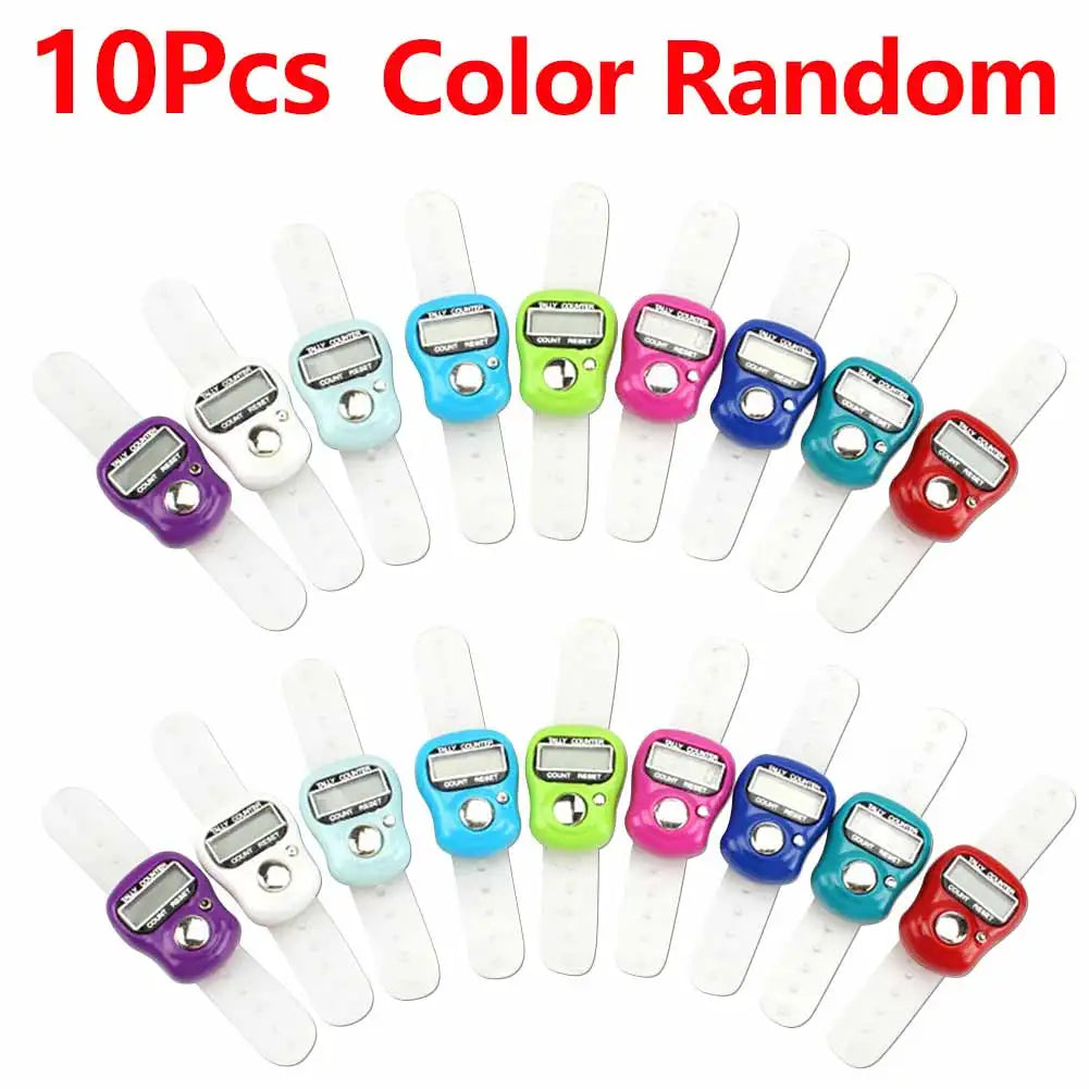 1-20Pcs Electronic Finger Counter Ring 5 Digital LED Electronic Handheld Tally Counter Clicker Counter Ring Color Random
