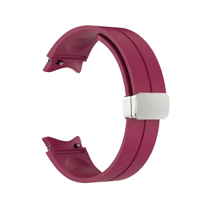 Original Silicone Strap for Samsung Watch 6/5/4 40 44mm 5 Pro 45mm Band Magnetic Buckle Galaxy Watch 4/6Classic 42 43MM 46 47MM