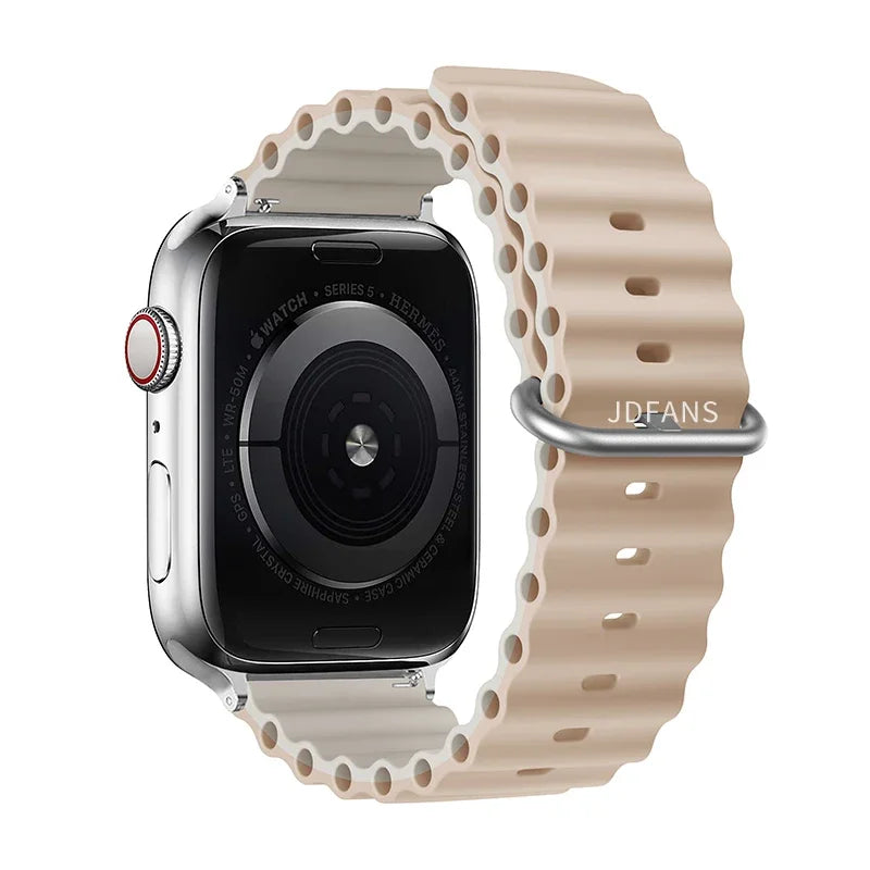 Ocean Band for Apple watch Ultra Series 10 9 7 8 5 6 SE 49mm 45mm 46mm 42mm 44mm 40mm 41mm Silicone bracelet correa iWatch Strap