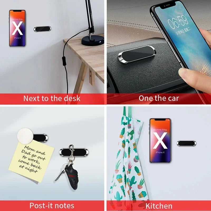 New Magnetic Car Phone Holder 360° Rotation Mini Strip Shape Stand for Huawei Metal Strong Magnet GPS Car Mount for IPhone