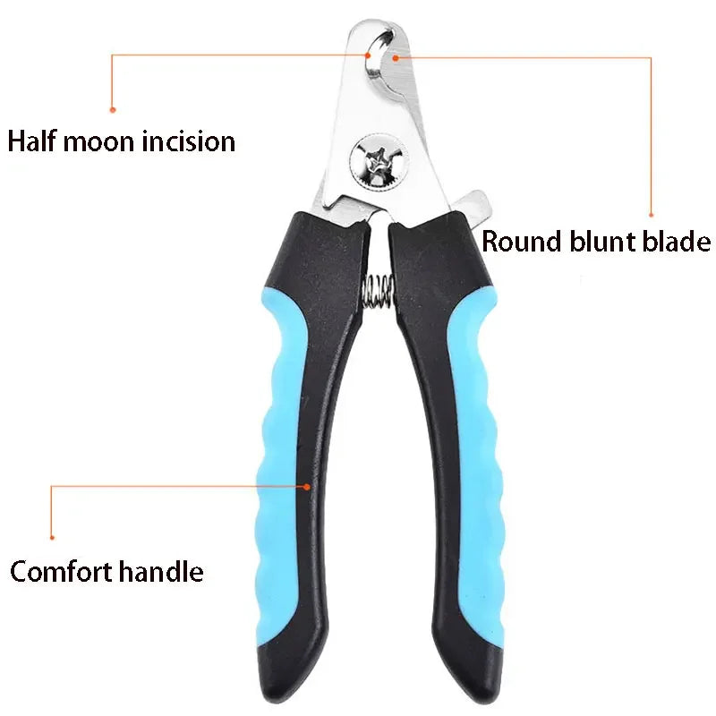 Professional Pet Nail Clippers Heavy Duty Stainless Steel Sharp Blade Safe Hook Grooming Tool Dogs Cats Rabbits Small Animals