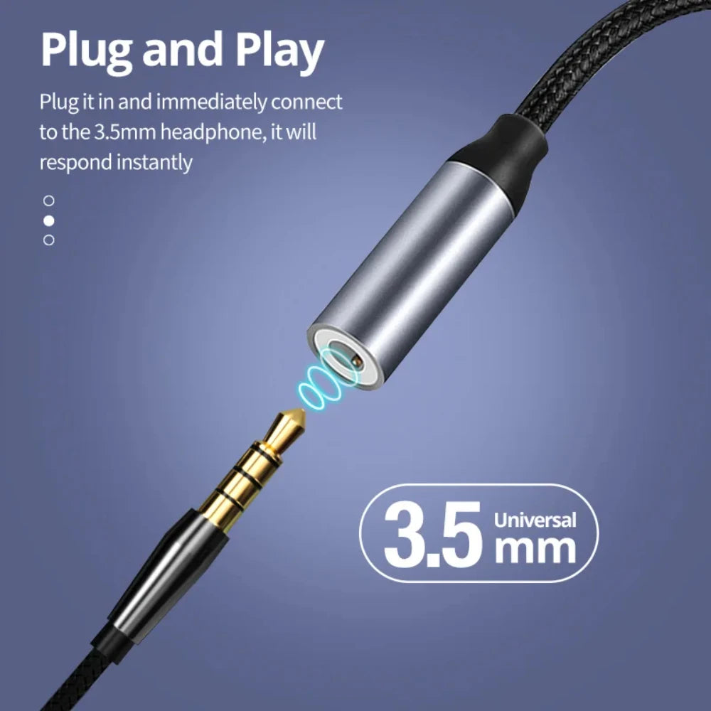 NNBILI HiFi USB Type C To 3.5 Jack Earphone Adapter USB-C 3 5mm Audio Cable Converter For IPhone 15 Series Samsung Galaxy Huawei
