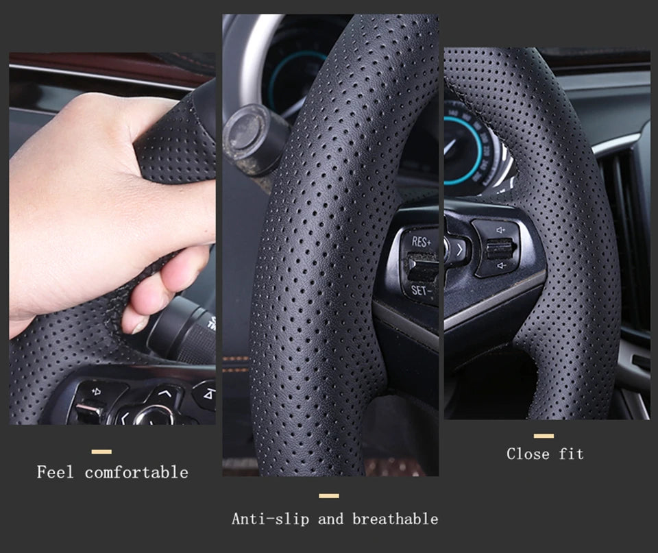 Customize DIY Car Steering Wheel Cover Microfiber Leather For MG ZS HS GS 5 6 RX5 RX8 ZST ZS EV 2017-2023 Car Accessories