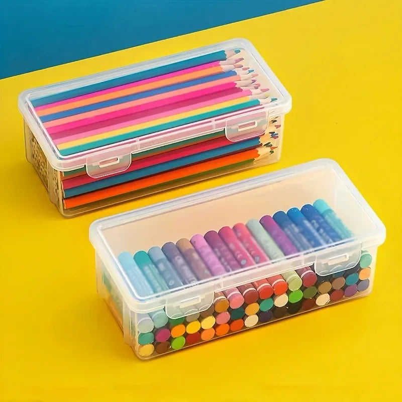 Transparent Pencil Case Box Large-capacity Stackable Storage Box Office School Pencil Case Supplies Pencil Storage