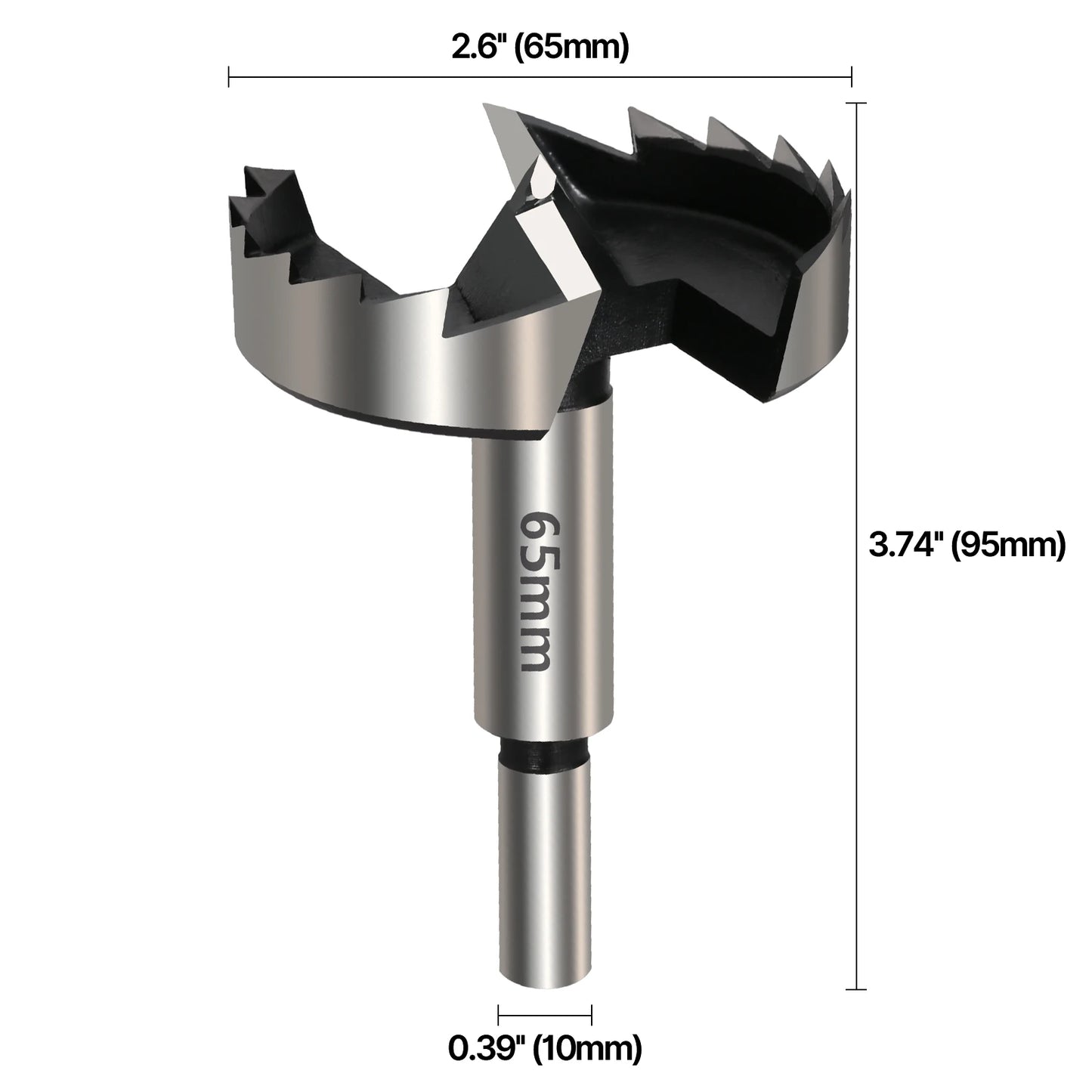 Vearter 1Pc 6mm-100mm Forstner Woodworking Tools Hole Saw Hinge Boring Drill Bits Round Shank High Carbon Steel Cutter