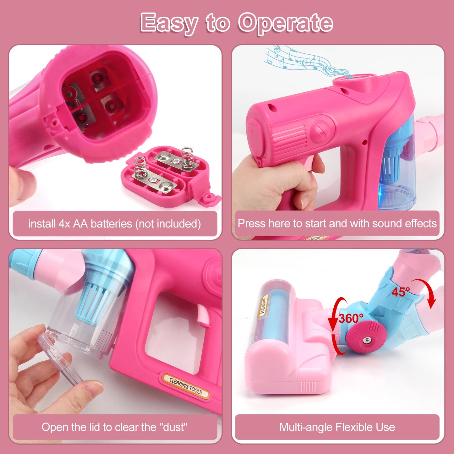 New Vacuum Cleaner for Kids - Electrical Toy Vacuum for Boys Girls Pretend Fun House Cleaning Toys for Children Hands-On Skills