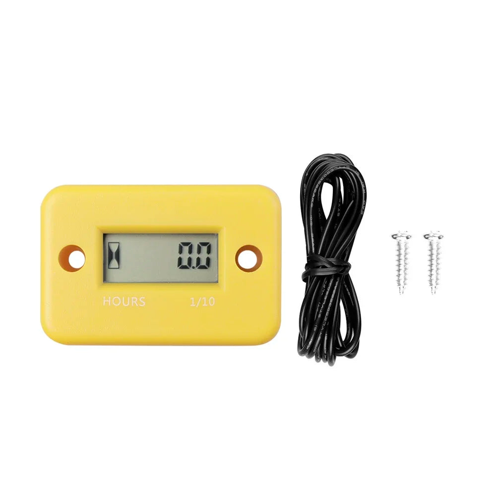Portable Digital Inductive Tach Hour Meter Gauge for Car Boat ATV Motorcycle Instruments Snowmobile Gasoline Ski Dirt Gas Engine